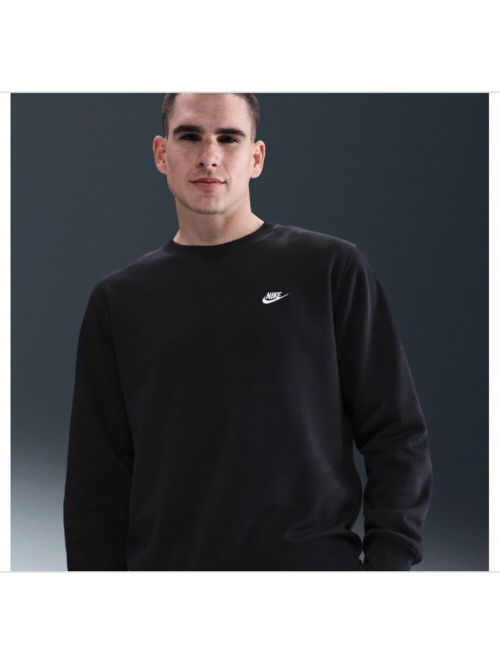 Nike Sportswear Club Fleece Crewneck Sweatshirt Mens Black Size S FN3886-010